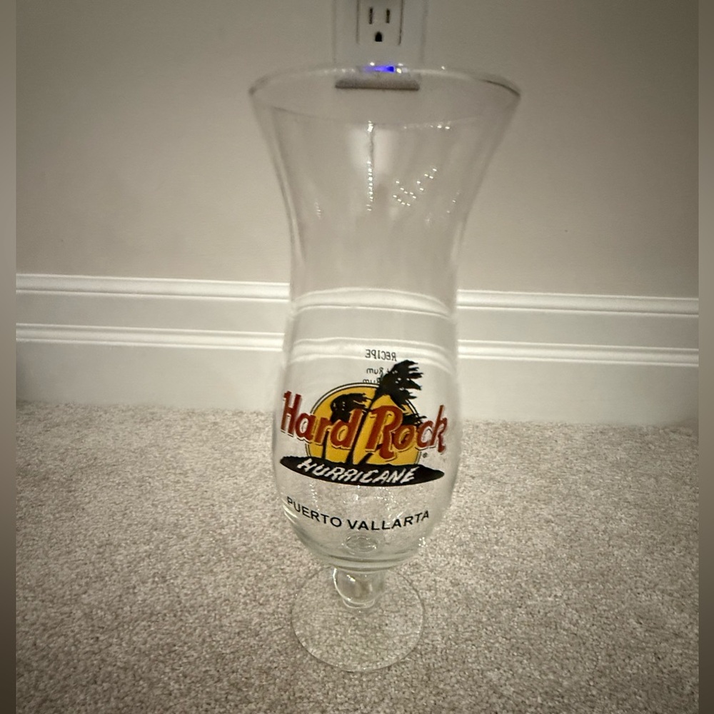 Hard Rock Cafe Puerto Vallarta Glass with Red and Black Logo